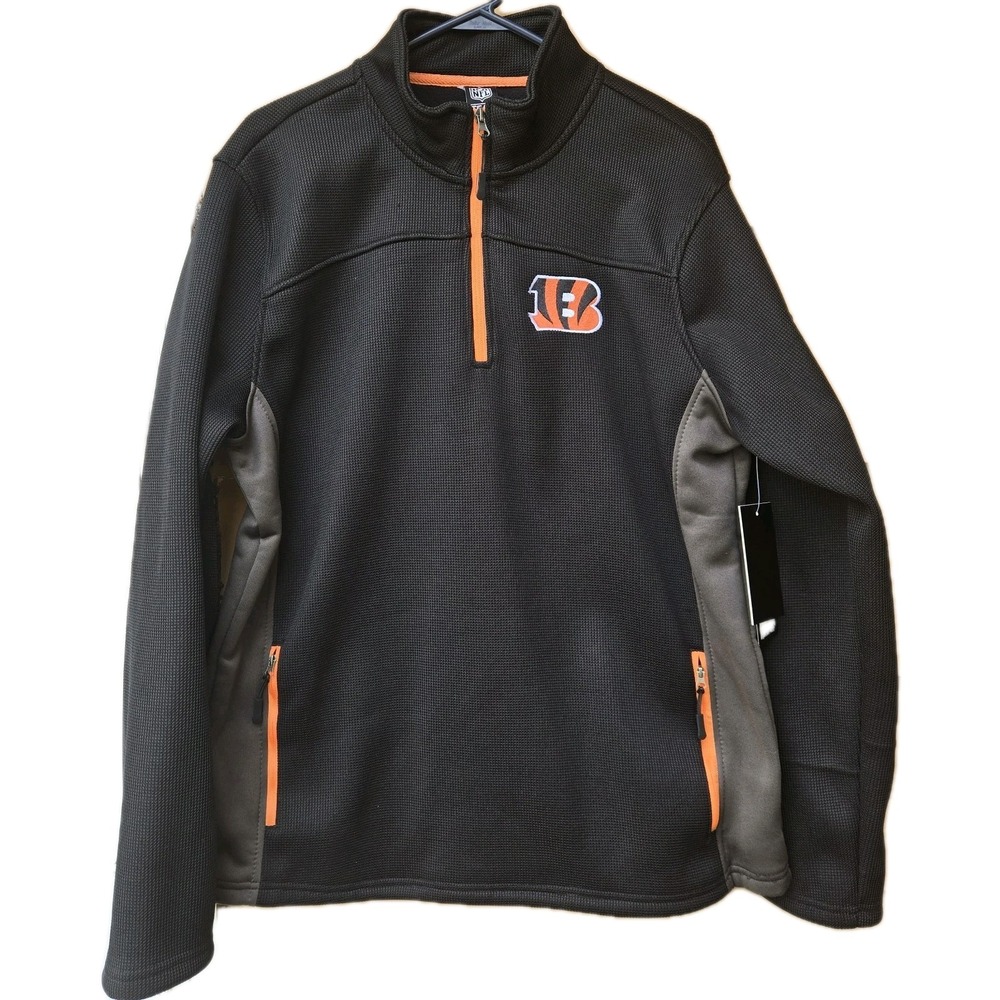 Cincinnati Bengals Mens size L Quarter Zip Sweater shirt NFL Team Apparel